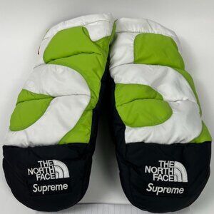 Supreme x The North Face S Logo Rare Nuptse Mitts Green Size Medium M